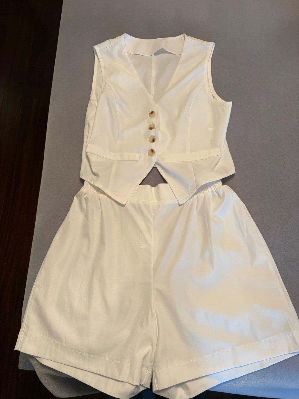 NWOT - white vest and short set - Brand new no tags